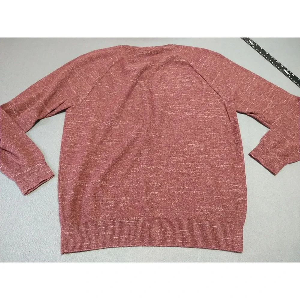 J. Crew Sweater Men L Burgundy Long Sleeve Crew Neck Pullover‎ Classic Speckled